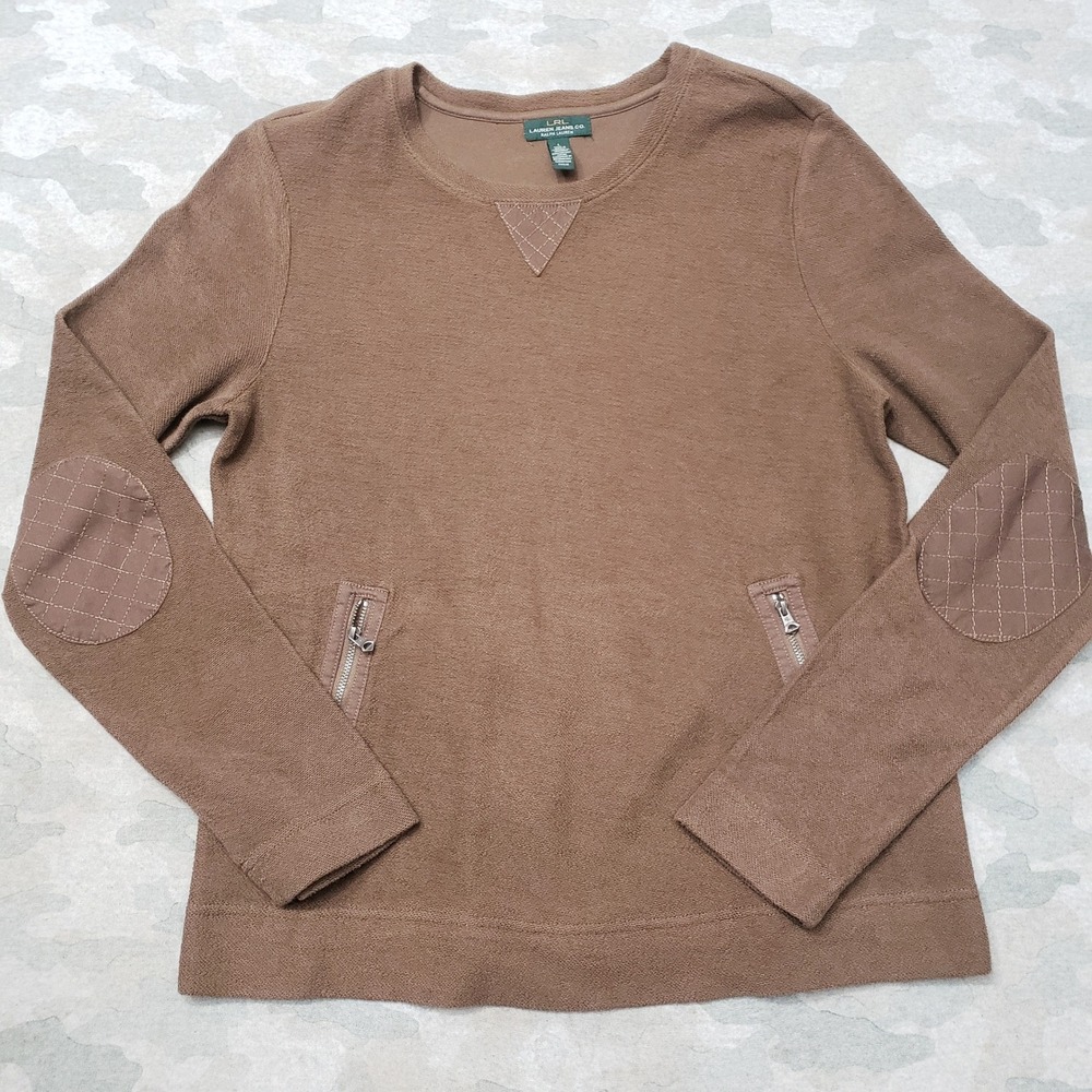 Lauren Ralph Lauren Sweatshirt Womens Large Brown Pullover